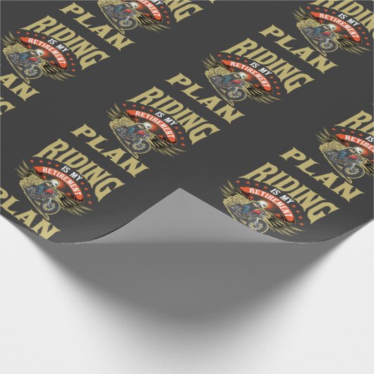 オートバイのお父さんへの退職バイクもしくは自転車に乗る人 ラッピングペーパー (角)