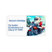 オートバイのかわいいサンタ ラベル (正面)