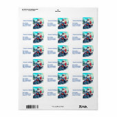 オートバイのかわいいサンタ ラベル (フルシート)