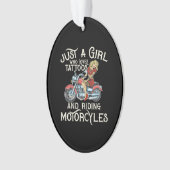 オートバイのアートギフトを愛すおもしろいる女の子だけ.p オーナメント (正面)