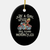 オートバイのアートギフトを愛すおもしろいる女の子だけ.p セラミックオーナメント (正面)