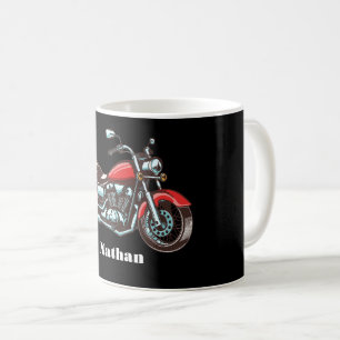オートバイのイラストレーションパーソナライズされた コーヒーマグカップ