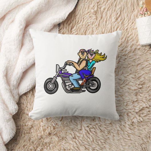 オートバイのカップルの枕はそれをカスタマイズ! クッション (ブランケット)