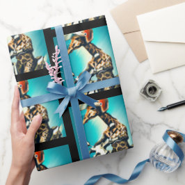 オートバイのキリン着用ヘルメッモダントAIアート ラッピングペーパー