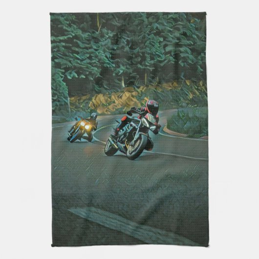 オートバイのギフト キッチンタオル (縦)