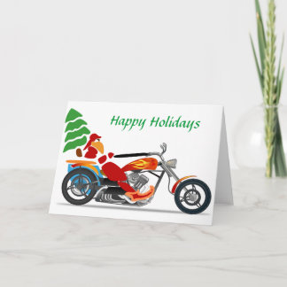 オートバイのクリスマスカードのサンタ シーズンカード