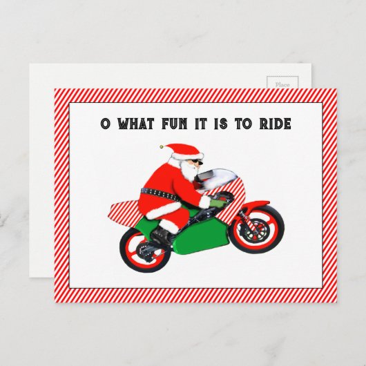 オートバイのクリスマスカード シーズンポストカード (正面/裏面)