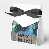 オートバイのクリスマスギフトの箱にサンタ フェイバーボックス (正面サイド)