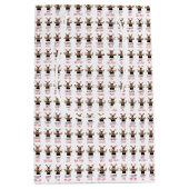 オートバイのクリスマスデザイナー ミディアムペーパーバッグ (正面)