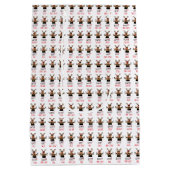 オートバイのクリスマスデザイナー ミディアムペーパーバッグ (裏面)