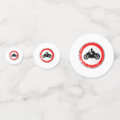 オートバイのグランジな円形の交通標識 コンフェッティ (正面)