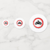 オートバイのグランジな円形の交通標識 コンフェッティ (裏面)