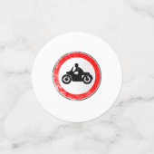 オートバイのグランジな円形の交通標識 コンフェッティ (スモール正面)