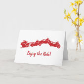 オートバイのサンタのそりのクリスマス カード (黄色い花)