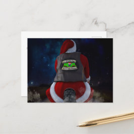 オートバイのサンタクロース シーズンポストカード
