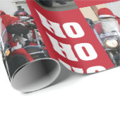 オートバイのサンタ写真とホホホホ ラッピングペーパー (ロールコーナー)