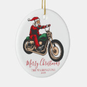 オートバイのサンタ セラミックオーナメント (右)