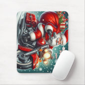 オートバイのサンタ マウスパッド (マウス)