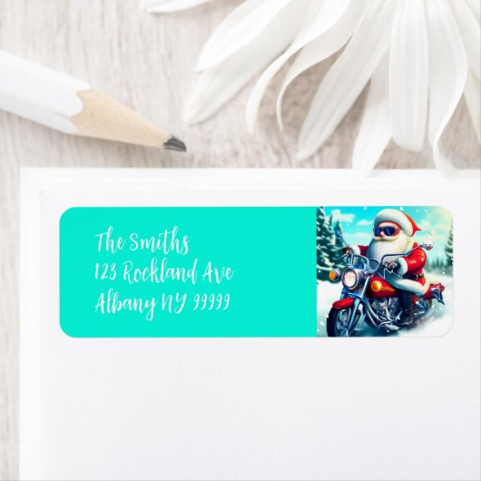 オートバイのサンタ ラベル (インサイチュ)