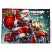 オートバイのサンタ ラージペーパーバッグ (裏面)