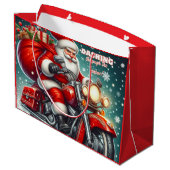 オートバイのサンタ ラージペーパーバッグ (裏面アングル)