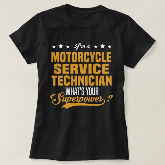 オートバイのサービス技術者 Tシャツ (デザイン正面)