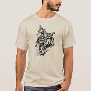 オートバイのスエットシャツのサンタ Tシャツ