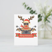 オートバイのトナカイ ポストカード (スタンド正面)