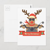 オートバイのトナカイ ポストカード (正面/裏面)