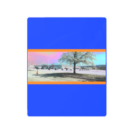 オートバイのトレーニング（青い背景） メタルプリント