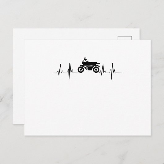 オートバイのハートビートバイクもしくは自転車に乗る人GIF ポストカード (正面/裏面)