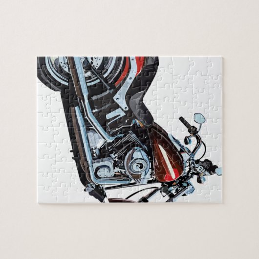 オートバイのバイクのバイクもしくは自転車に乗る人 ジグソーパズル (横)