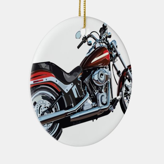 オートバイのバイクのバイクもしくは自転車に乗る人 セラミックオーナメント (右)