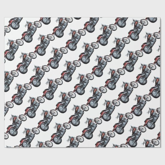 オートバイのバイクのバイクもしくは自転車に乗る人 ラッピングペーパー (フラット)