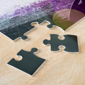 オートバイのバイクもしくは自転車に乗る人を競争させる土のサイクリングのモトクロス ジグソーパズル (側面)