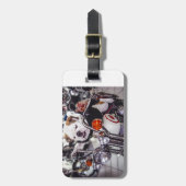 オートバイのブルドッグ ラゲッジタグ (正面縦)