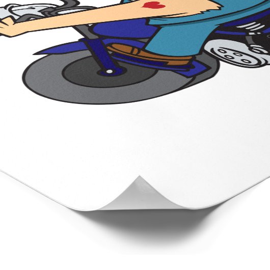 オートバイのポスターに載った漫画の男 ポスター (角)