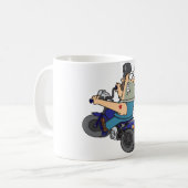 オートバイのマグに乗った漫画の男 コーヒーマグカップ (正面左)