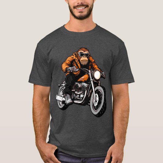 オートバイのモンキーTシャツ Tシャツ (正面)