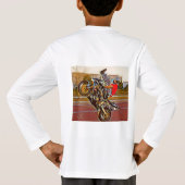 オートバイのヨガのスポーツTekの長袖のTシャツ Tシャツ (裏面)