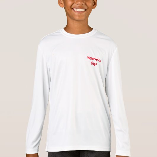 オートバイのヨガのスポーツTekの長袖のTシャツ Tシャツ (正面)