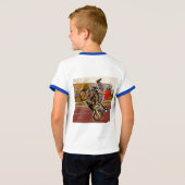 オートバイのヨガの基本的な信号器のTシャツ Tシャツ (裏面フル)