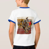 オートバイのヨガの基本的な信号器のTシャツ Tシャツ (裏面)