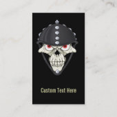 オートバイのライダーのためのバイクもしくは自転車に乗る人のヘルメットのスカルのデザイン 名刺 (裏面)