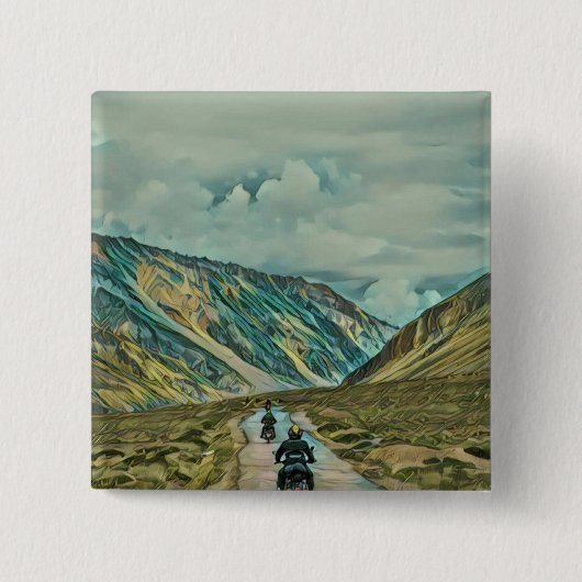 オートバイのライダー向けのギフト 缶バッジ (正面)
