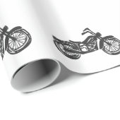 オートバイのレトロイラストレーション – 背景の選択 ラッピングペーパー (ロールコーナー)