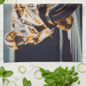 オートバイのレーサー キッチンタオル (折り畳み)