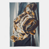 オートバイのレーサー キッチンタオル (縦)