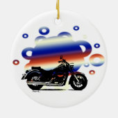 オートバイの両面クリスマスオーナメント セラミックオーナメント (裏面)