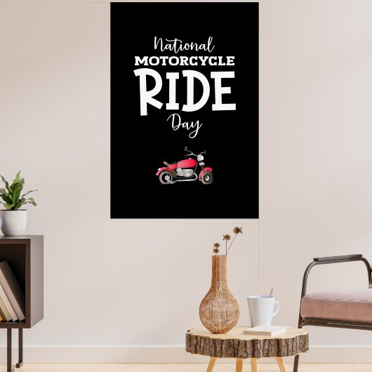 オートバイの乗り日の看板ポスター ポスター (リビング3)